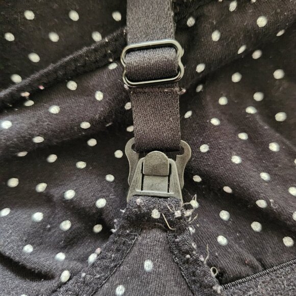 Gilligan & O'Malley Black/white polka dot nursing tank top. Maternity size M. - Picture 3 of 4